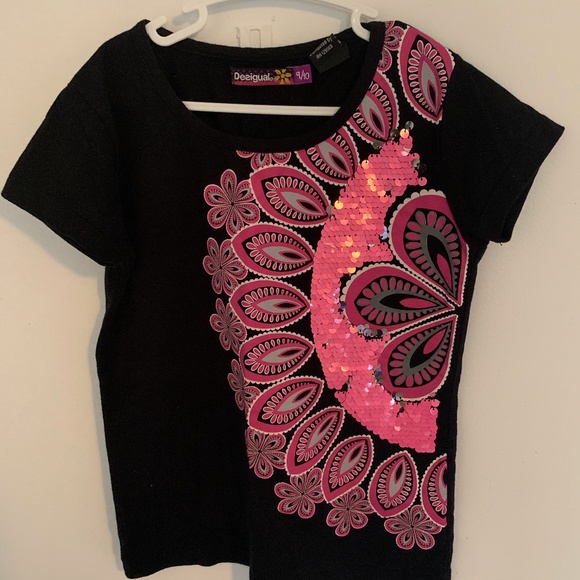 Desigual T-Shirt with reversible sequins - 9/10 - Picture 1 of 4